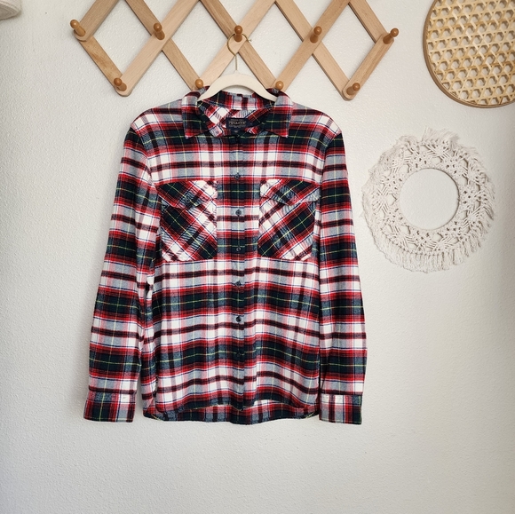 Pendleton Plaid Flannel Shirt In Red And Green Women's Small EUC - Picture 1 of 7